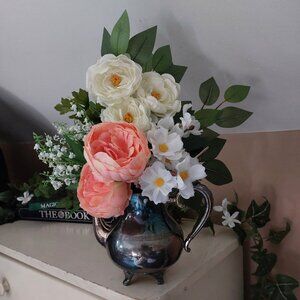 Vintage Shabby Chic Silver-plated Teapot